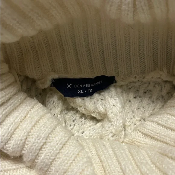 Denver Hayes Cream Cowl Neck Knit Oversized Baggy Style Sweater - Picture 5 of 6